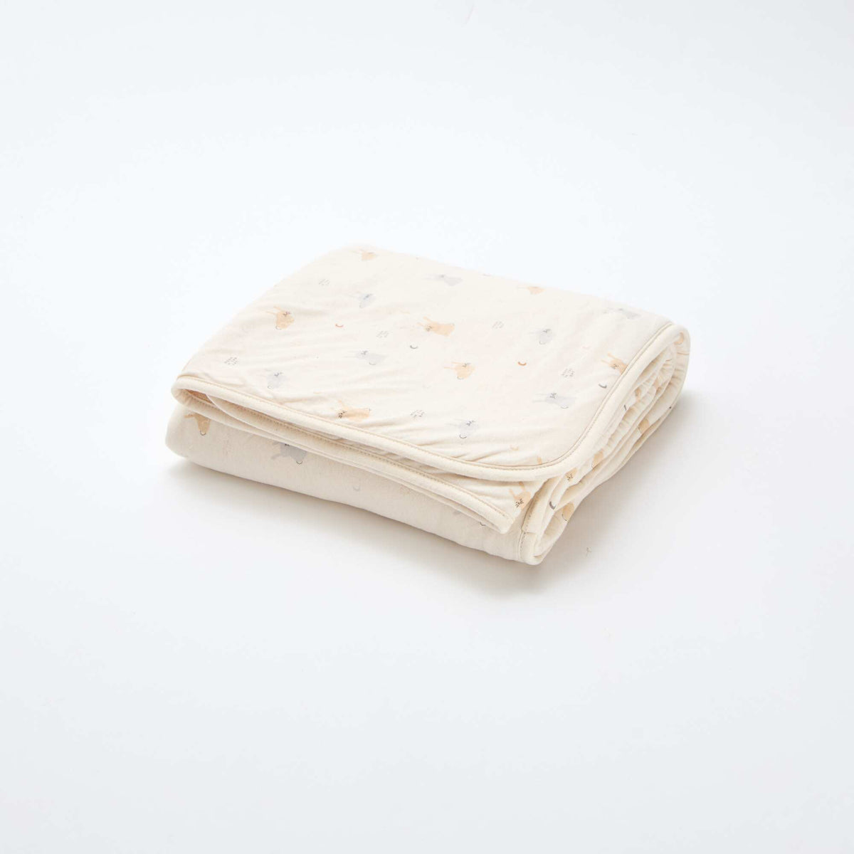 Couverture imprimée avec intérieur effet polaire BEIGE