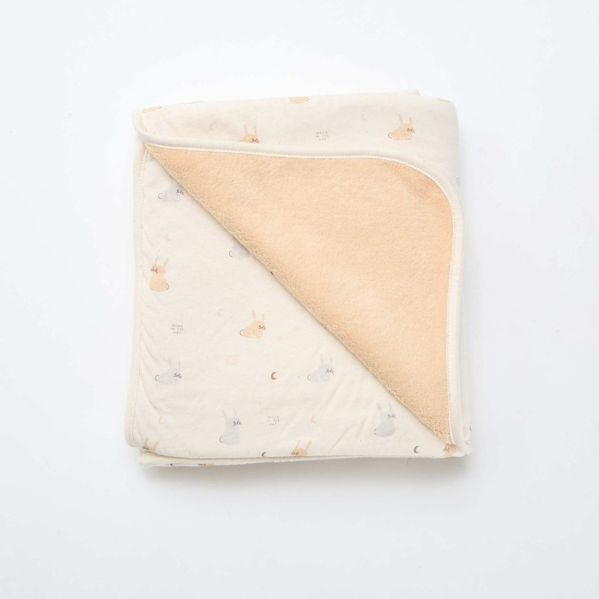 Couverture imprimée avec intérieur effet polaire BEIGE