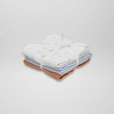 Lot de 3 langes Blanc/bleu