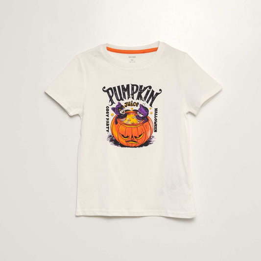 Tee-shirt avec imprimé - Halloween Blanc