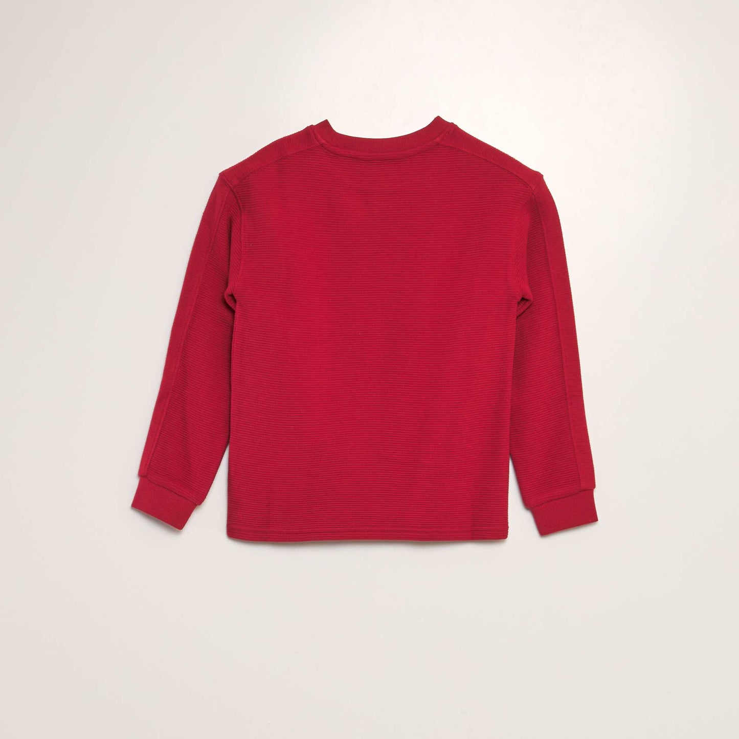 T-shirt large en maille côtelée ROUGE