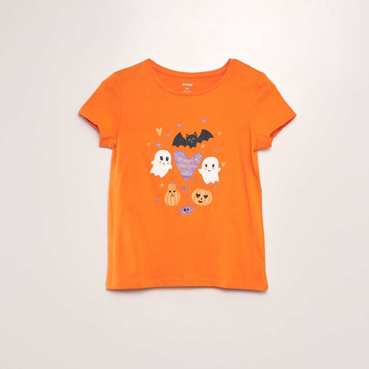 T-shirt 'halloween' manches courtes Orange