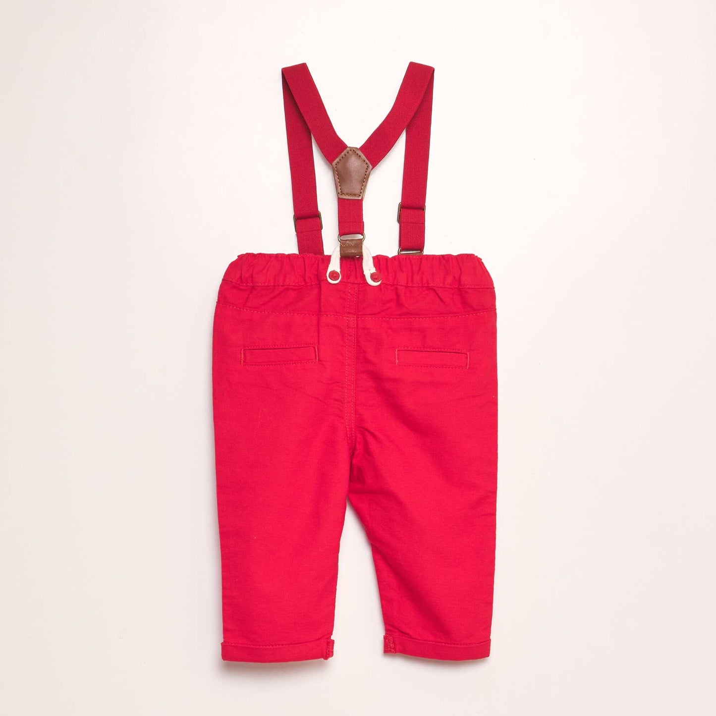 Pantalon chino + bretelles amovibles ROUGE