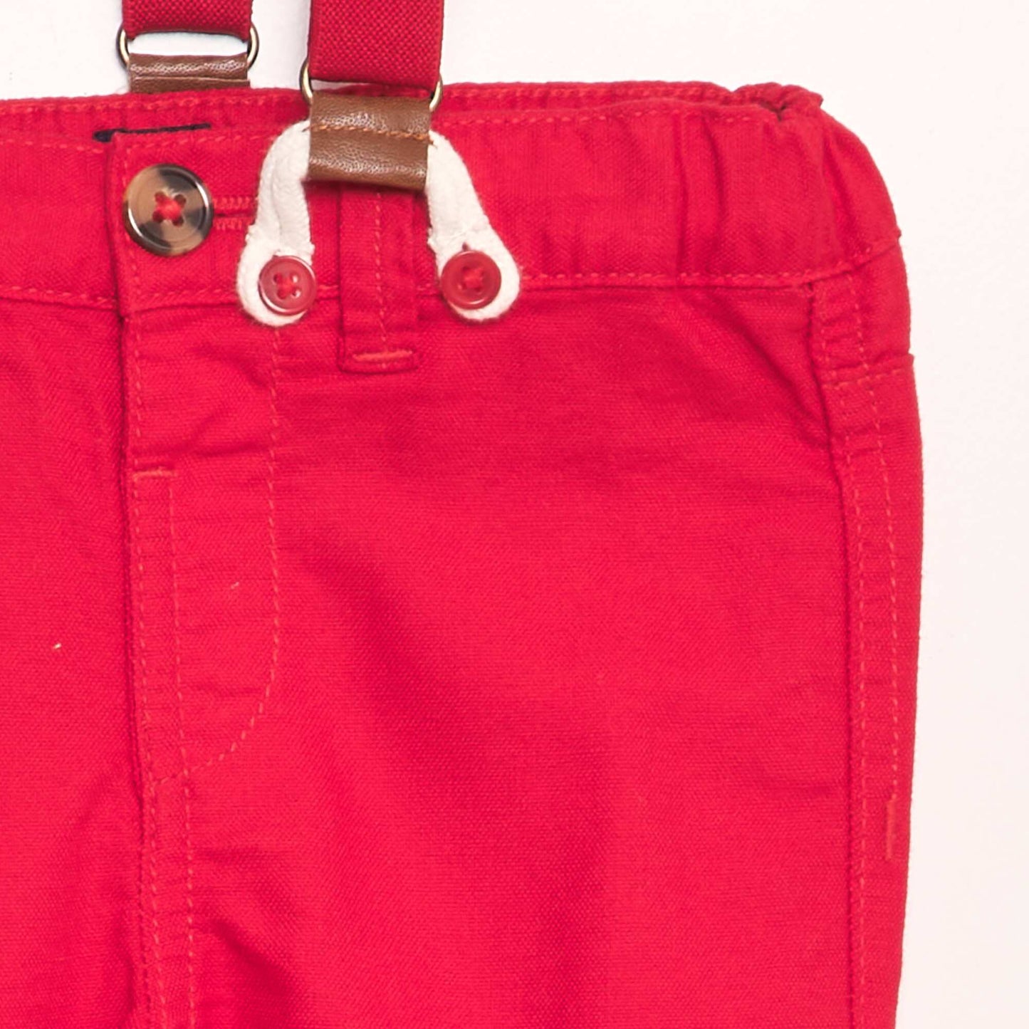 Pantalon chino + bretelles amovibles ROUGE