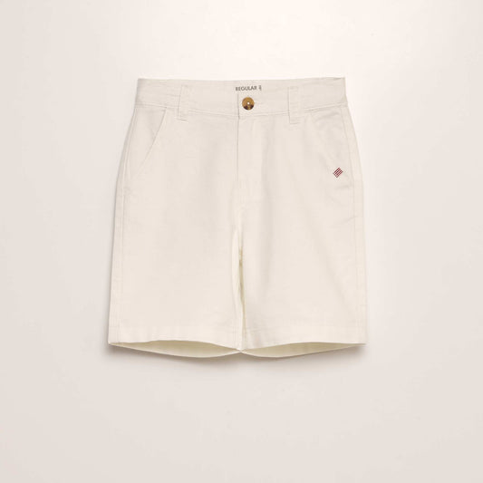 Bermuda chino uni blanc