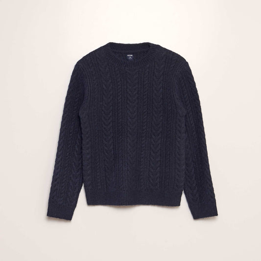 Pull en tricot col rond BLEU