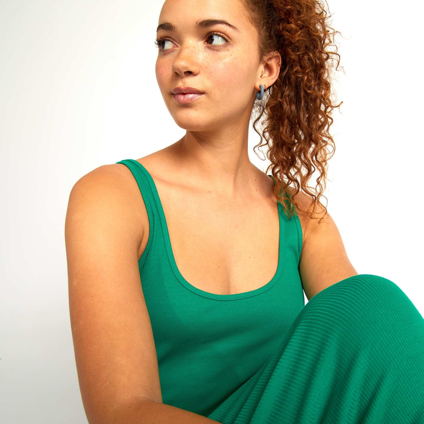 Robe longue fuseau Vert