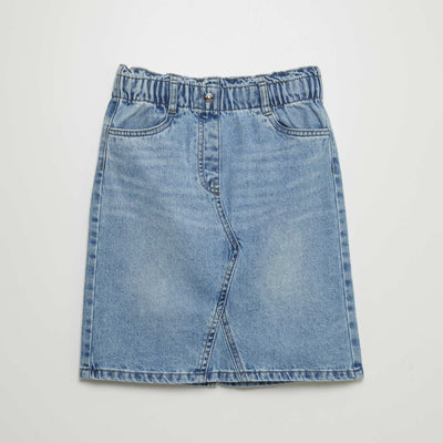 Jupe midi en jean BLEU