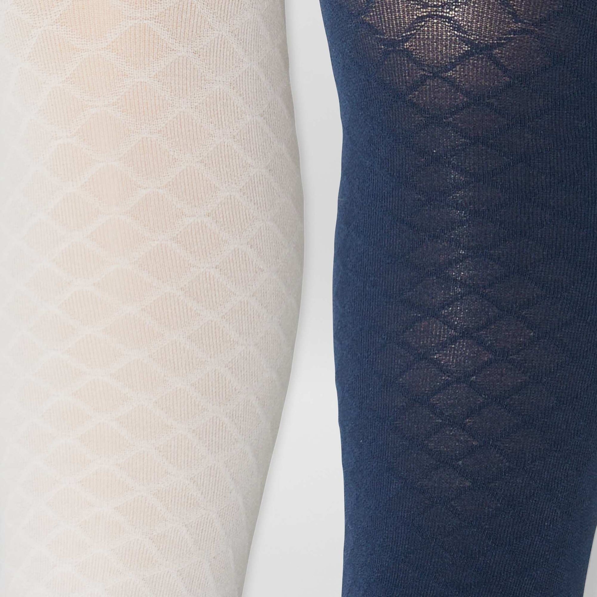 Lot de 2 paires de collants légers fantaisie MARINE