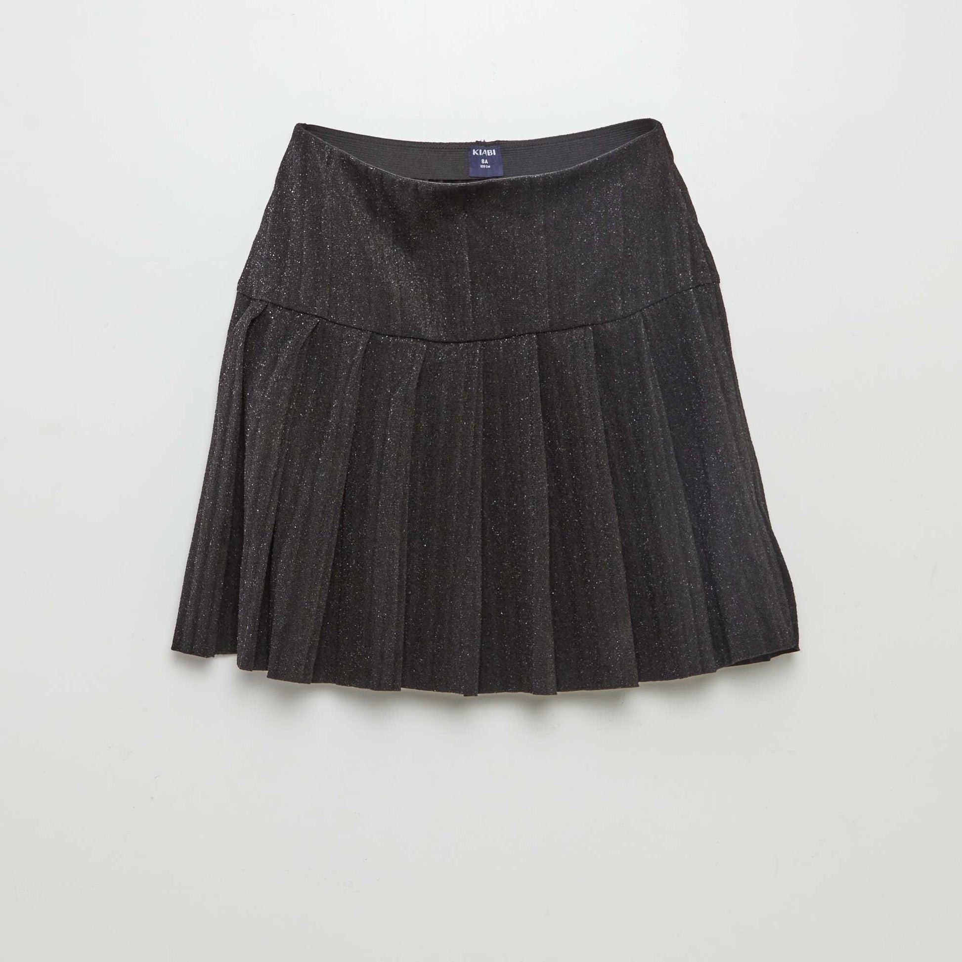 Jupe plissée en maille bisou NOIR