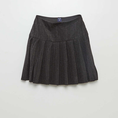 Jupe plissée en maille bisou NOIR