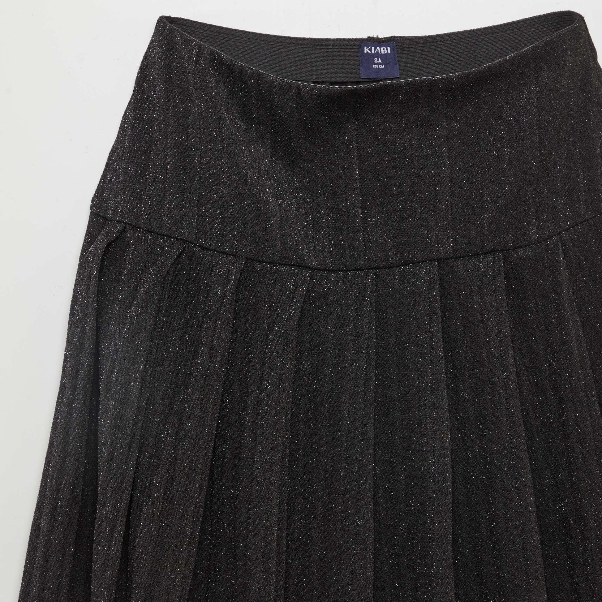 Jupe plissée en maille bisou NOIR