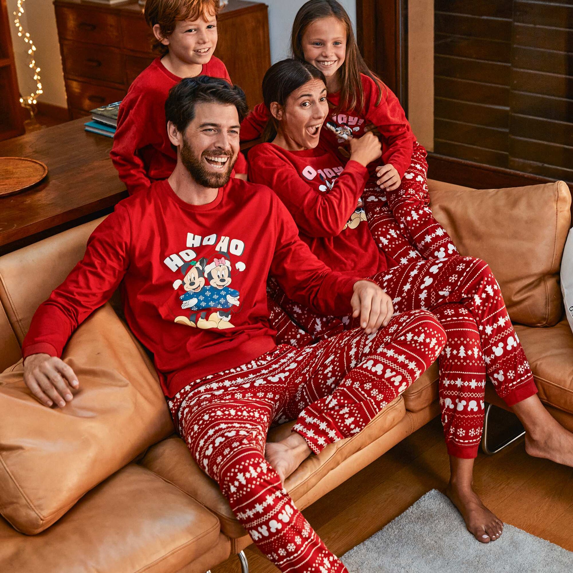 Ensemble pyjama en coton 'Mickey' et 'Minnie' ROUGE