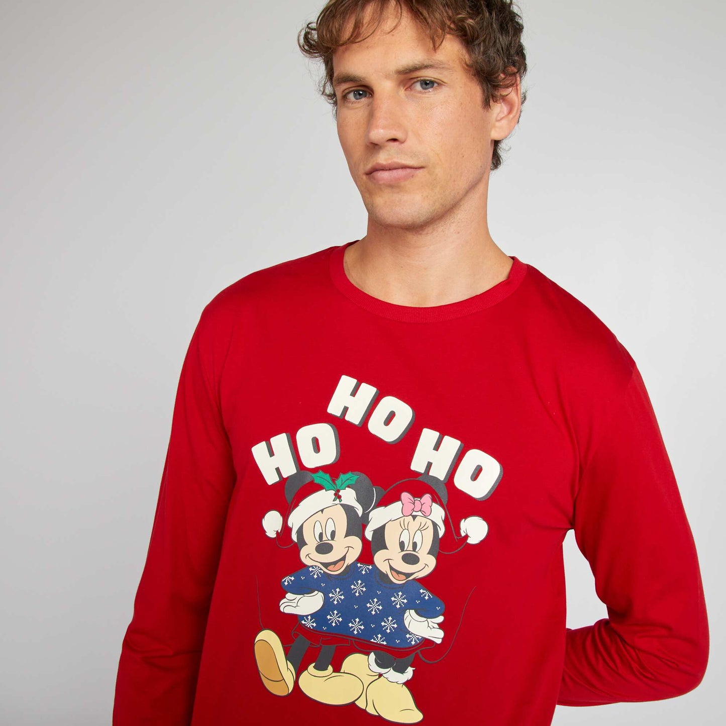 Ensemble pyjama en coton 'Mickey' et 'Minnie' ROUGE