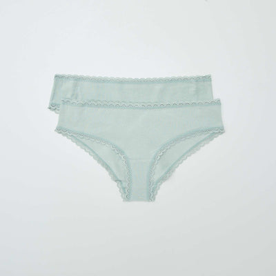 Lot de 2 shorties coton VERT