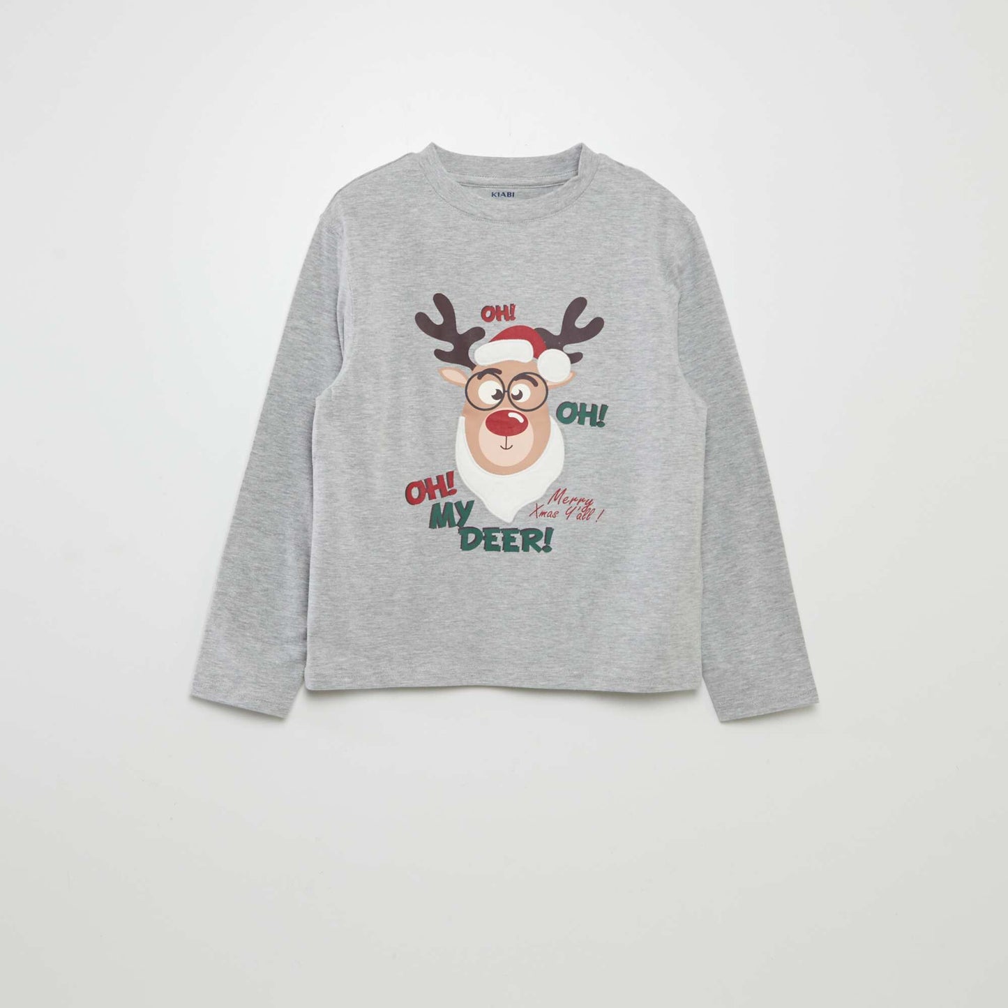 T-shirt animé Noël GRIS