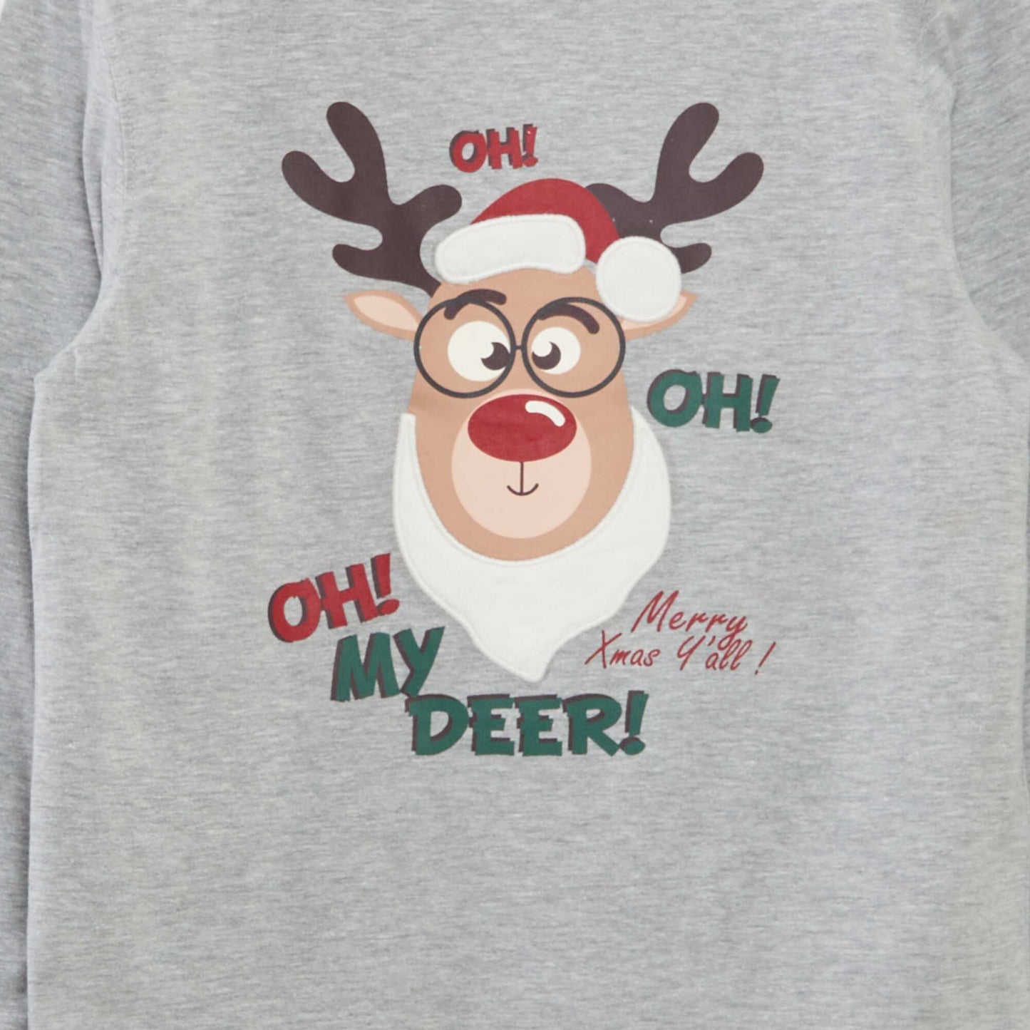 T-shirt animé Noël GRIS