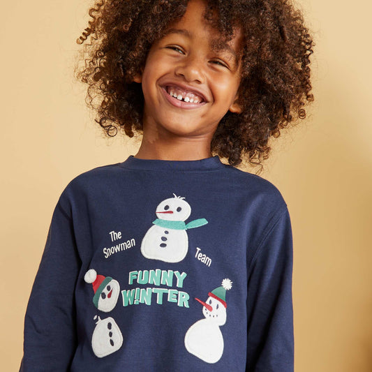 T-shirt animé Noël BLEU
