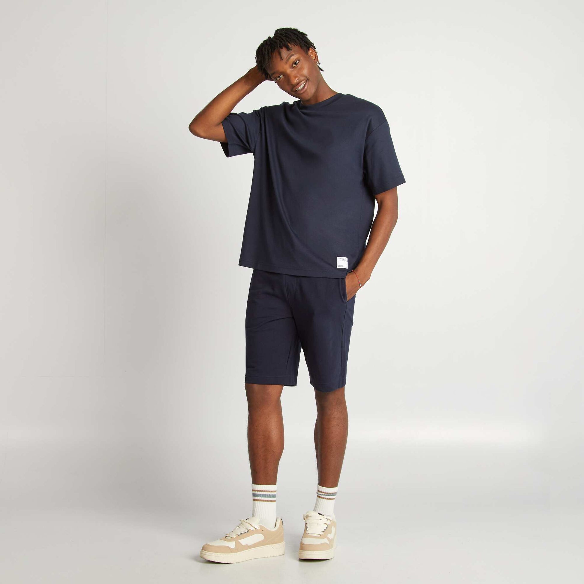 Short de sport style jogger BLEU MARINE