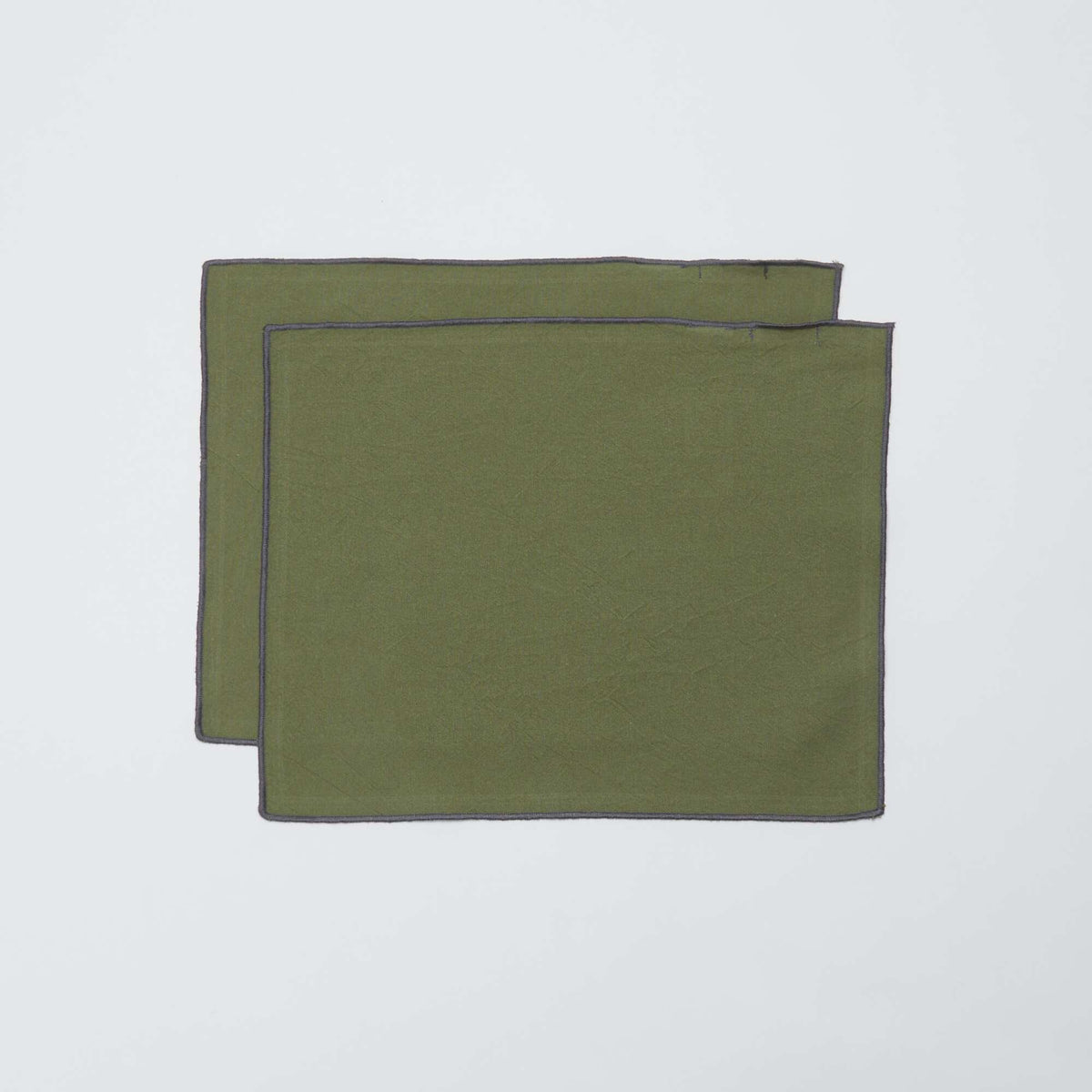 Lot de 2 sets de table/serviettes unis 2 en 1 32 x 40 cm - Kiabi Home KAKI