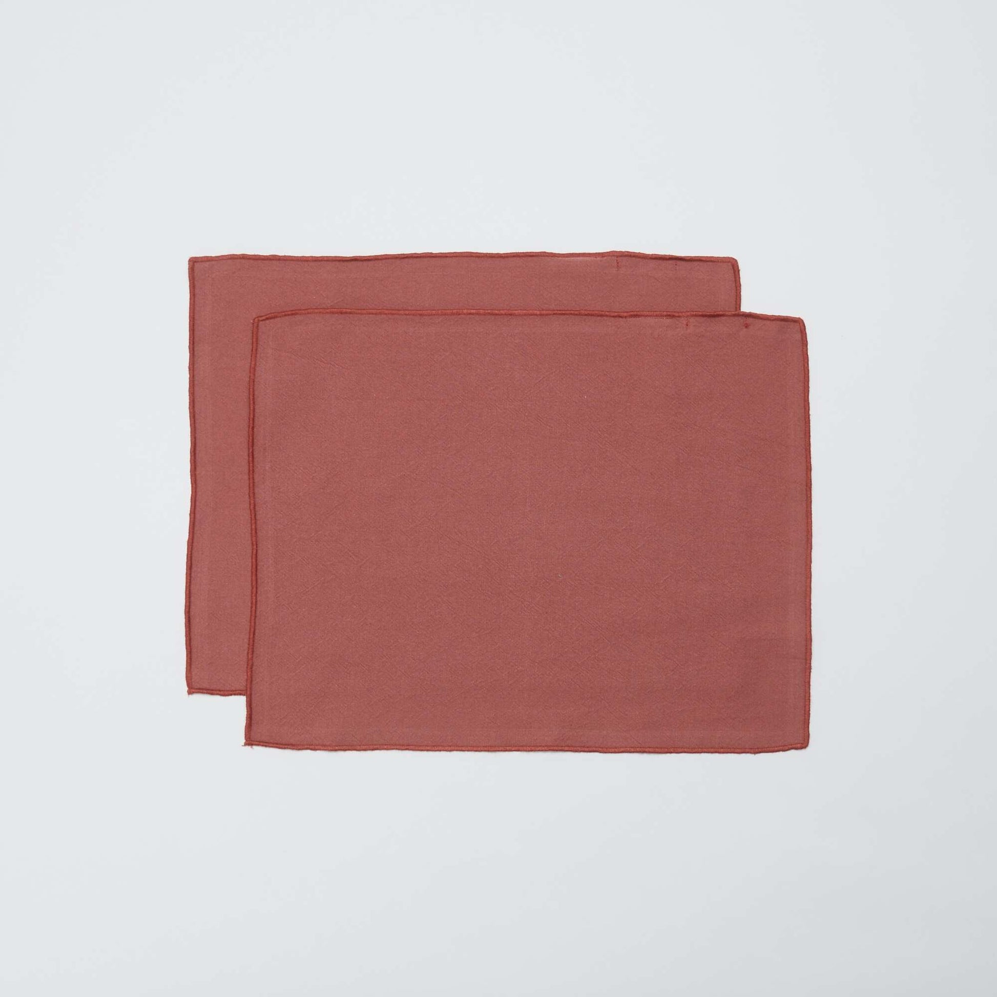 Lot de 2 sets de table/serviettes unis 2 en 1 32 x 40 cm - Kiabi Home VIEUX ROSE