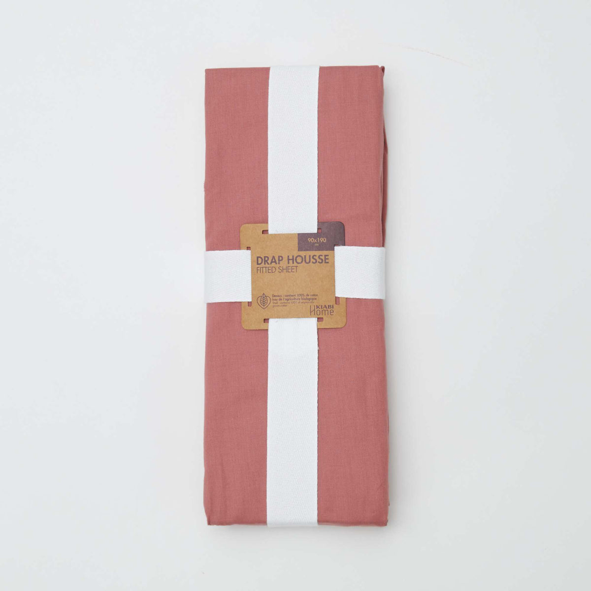 Drap housse 1 personnes 90 x 190 cm en coton - Kiabi Home VIEUX ROSE