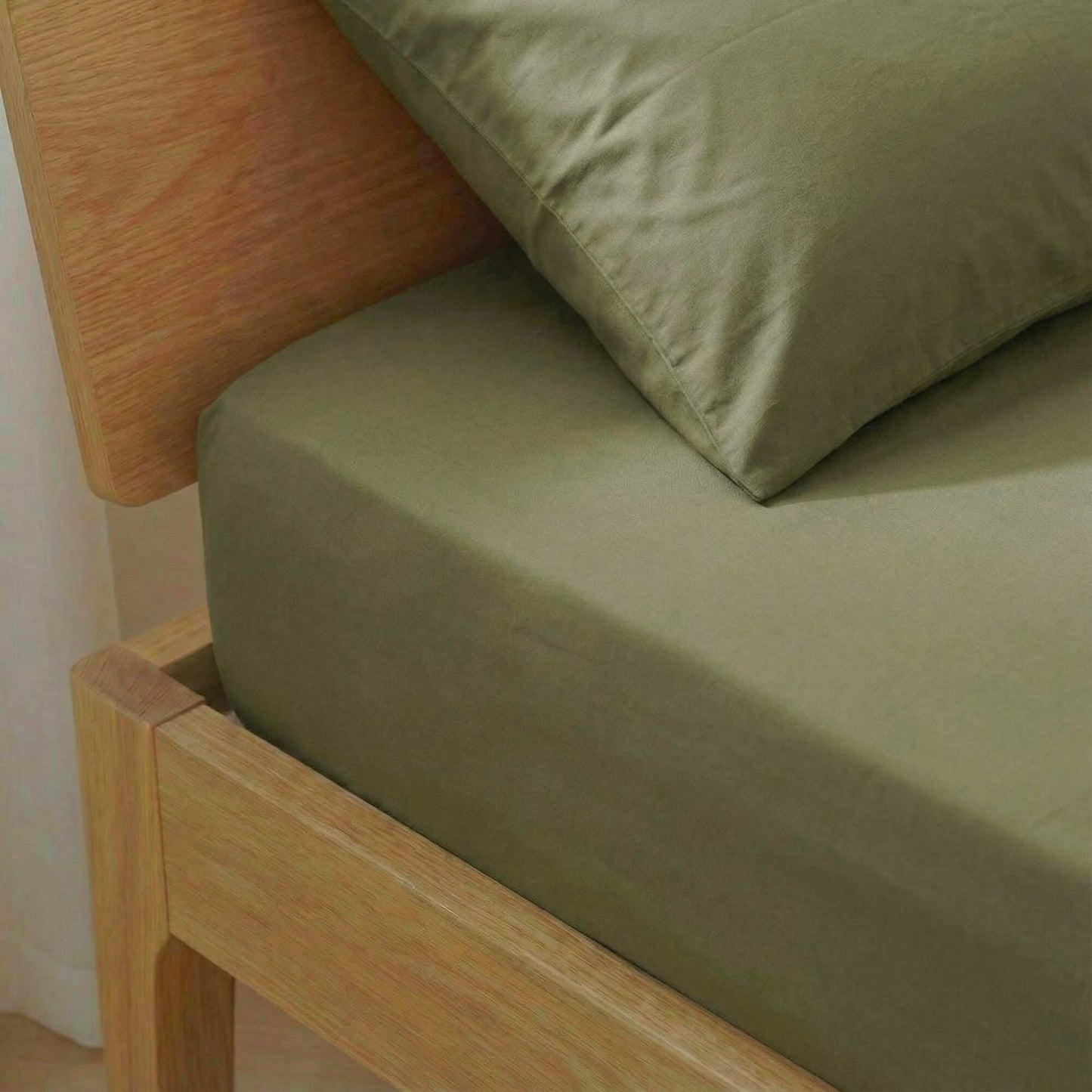 Drap housse 1 personnes 90x190 en coton - Kiabi Home KAKI