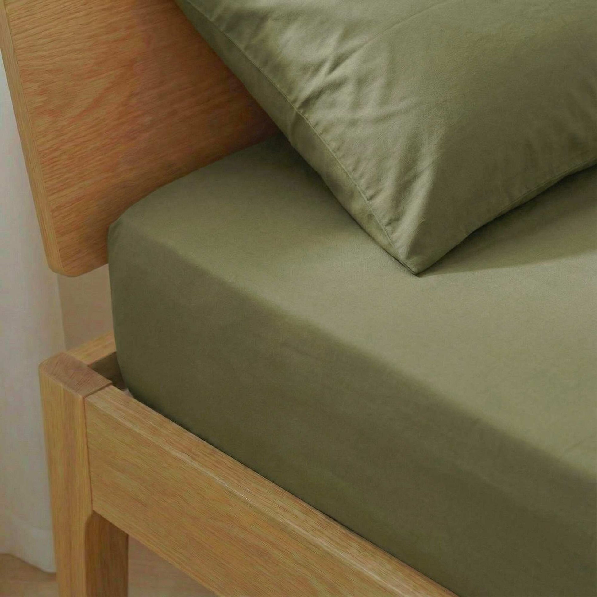 Drap housse 1 personnes 90x190 en coton - Kiabi Home KAKI