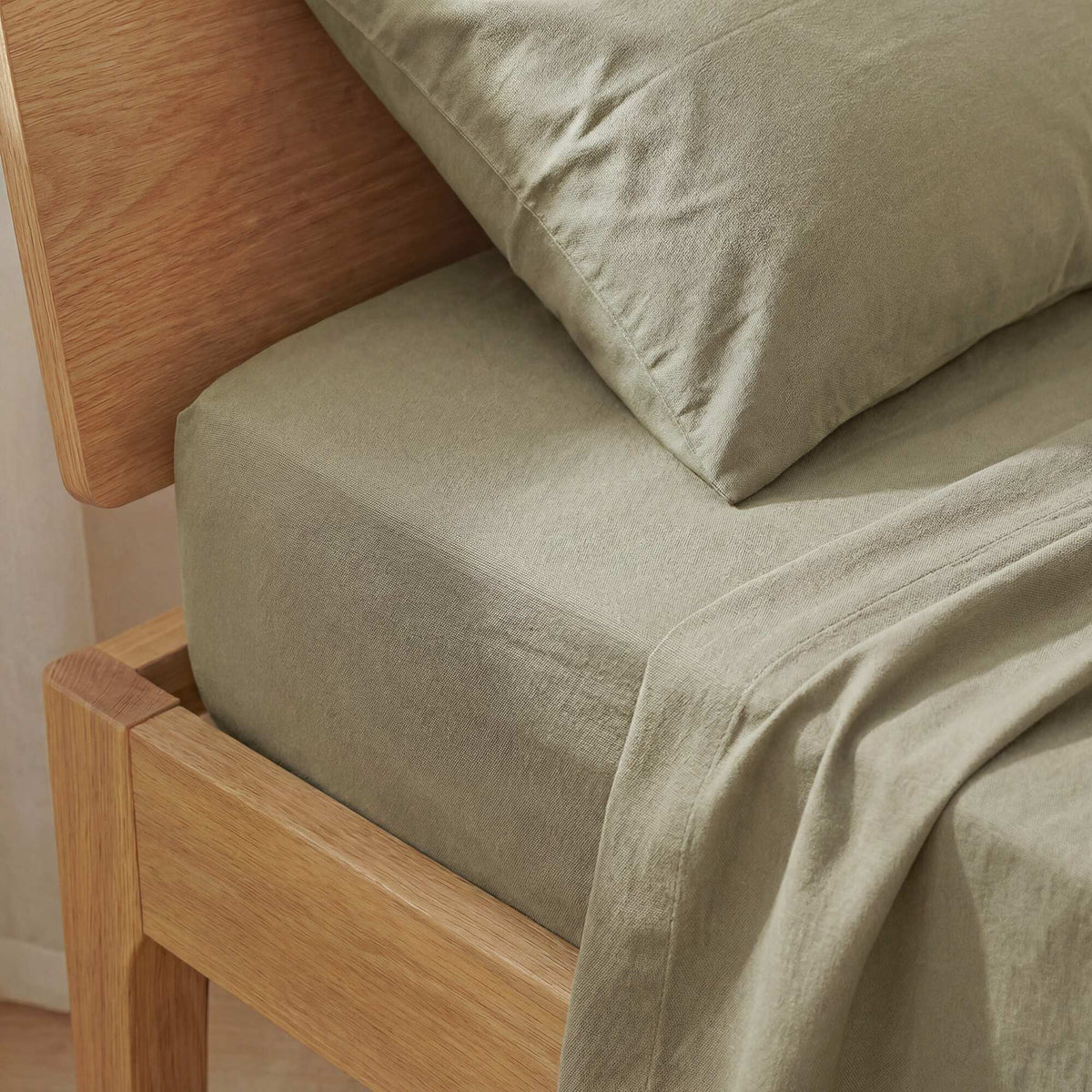 Lot de 2 draps housses - 60 x120 cm BLANC/VERT