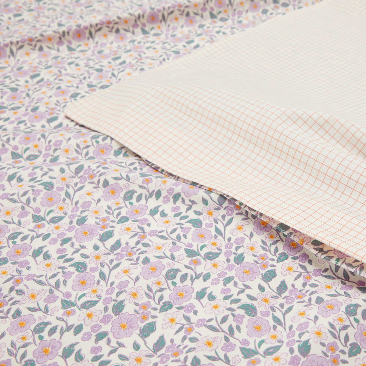 Parure de lit housse de couette (140 x 200cm)  + taie d'oreiller - 2 pièces VIOLET