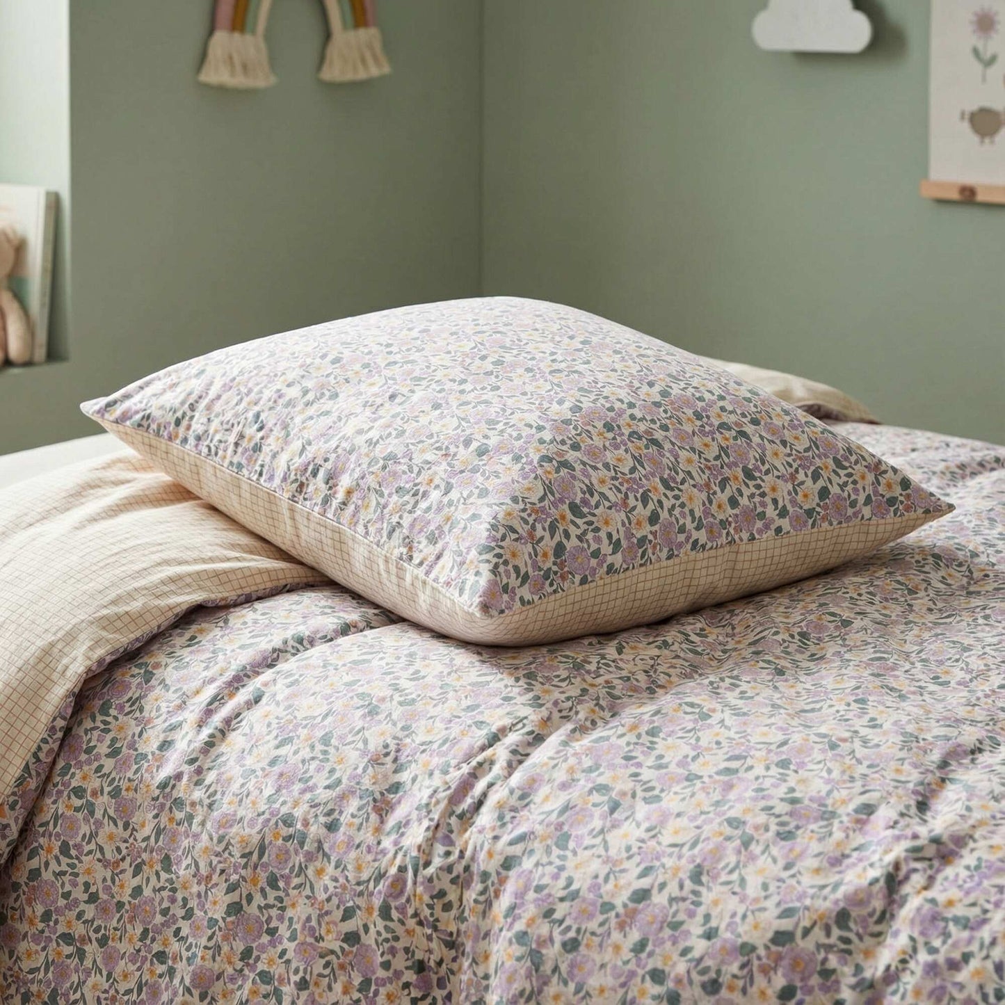 Parure de lit housse de couette (140 x 200cm)  + taie d'oreiller - 2 pièces VIOLET