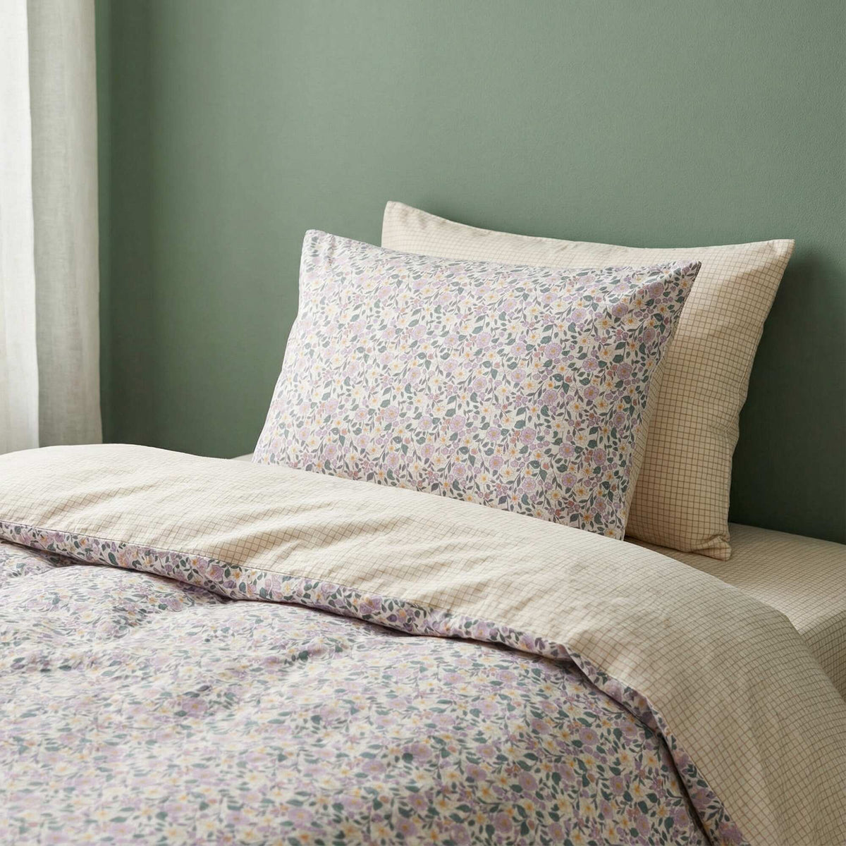 Parure de lit housse de couette (140 x 200cm)  + taie d'oreiller - 2 pièces VIOLET