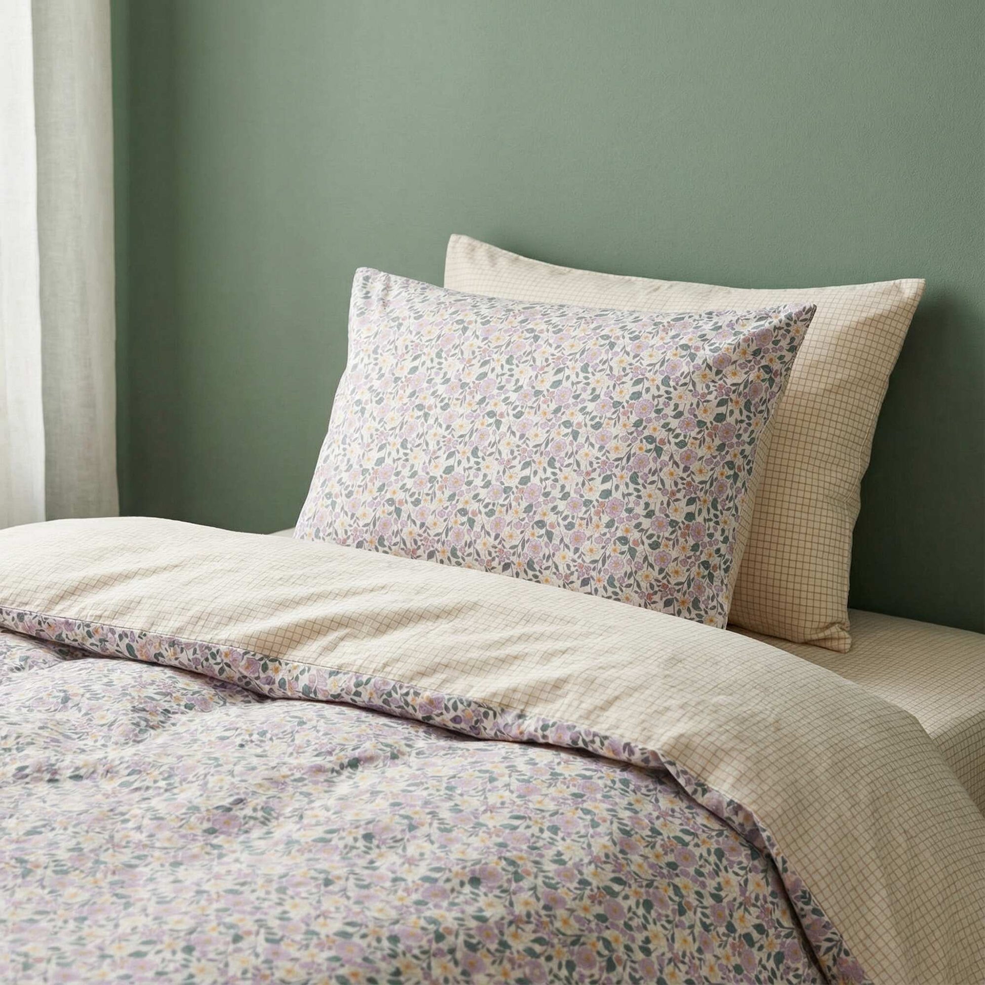 Parure de lit housse de couette (140 x 200cm)  + taie d'oreiller - 2 pièces VIOLET