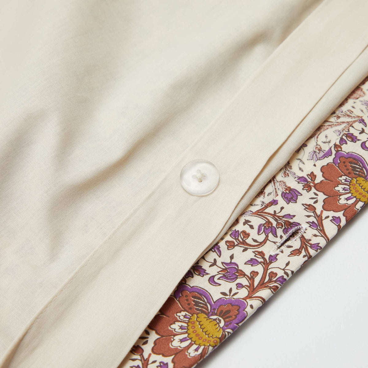 Parure de lit 1 personne 140 x 200cm en coton 57 fils - Kiabi Home BEIGE FLEURI