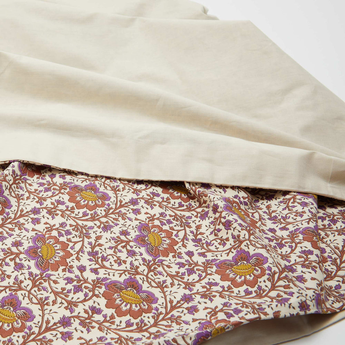 Parure de lit 1 personne 140 x 200cm en coton 57 fils - Kiabi Home BEIGE FLEURI
