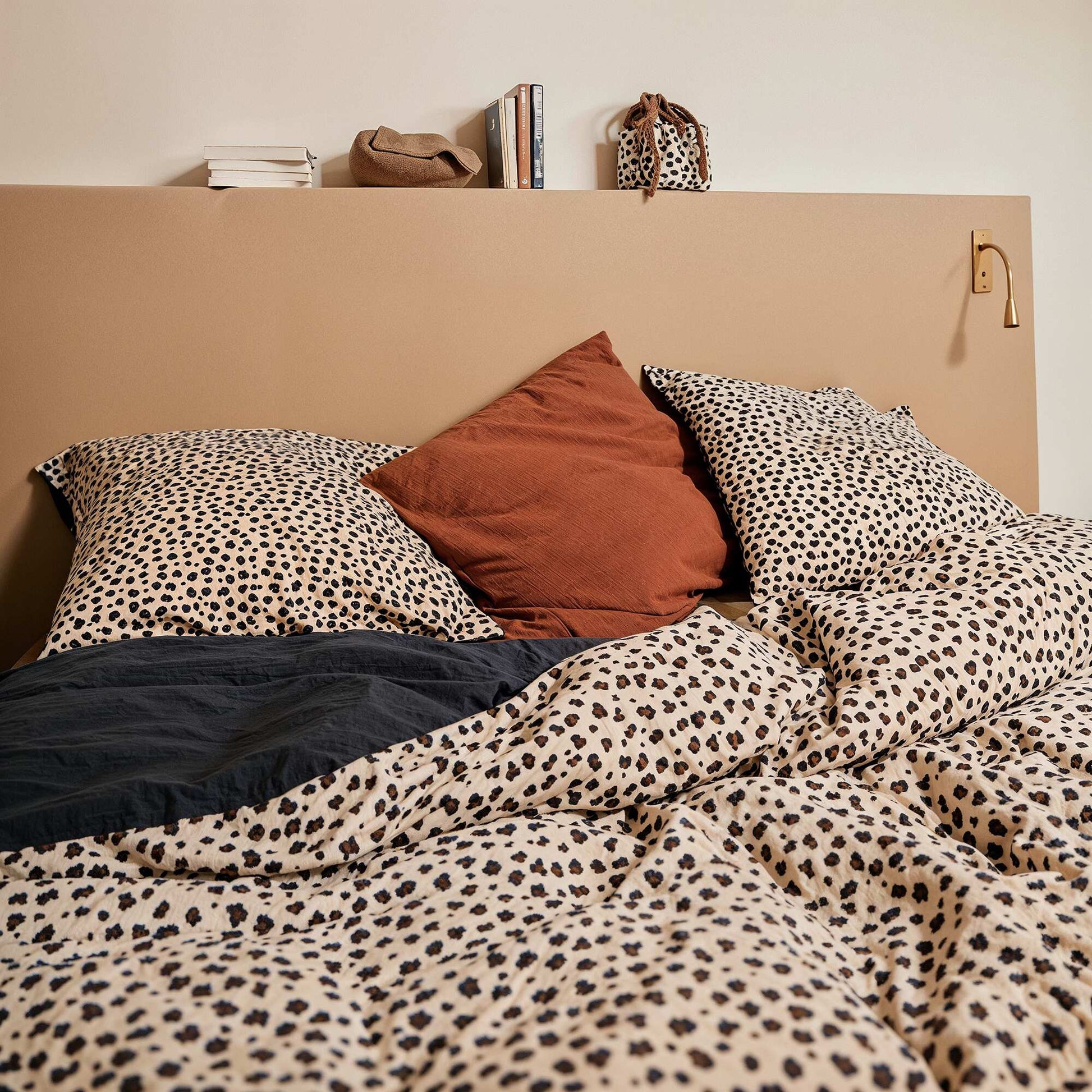 Parure de lit 2 personnes (240 x 220cm) en gaze de coton - Kiabi Home BEIGE/MARRON