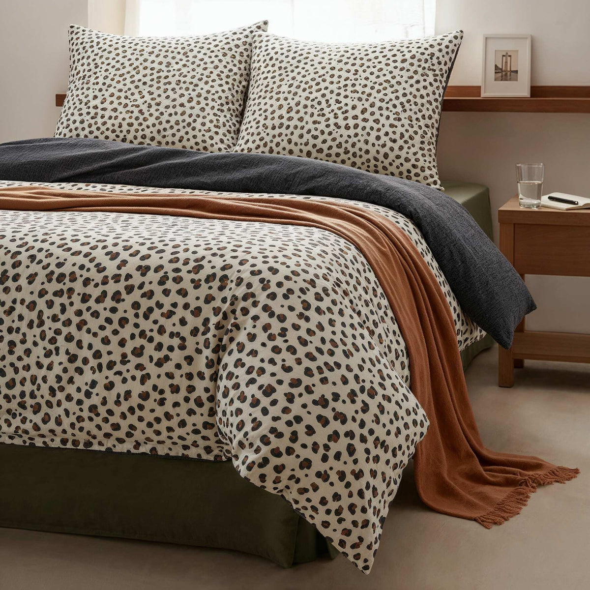 Parure de lit 2 personnes (240 x 220cm) en gaze de coton - Kiabi Home BEIGE/MARRON