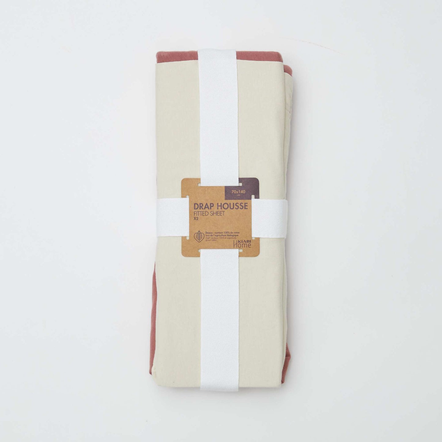 Lot de 2 draps housse bébé (70x140) en jersey - Kiabi Home ROSE