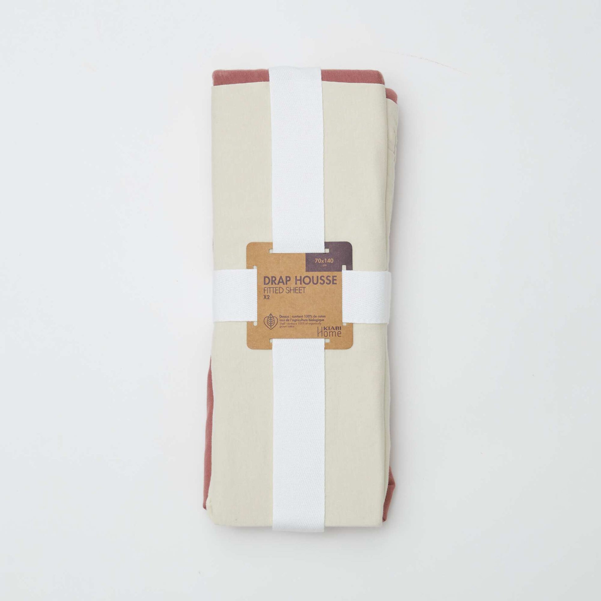 Lot de 2 draps housse bébé (70x140) en jersey - Kiabi Home ROSE