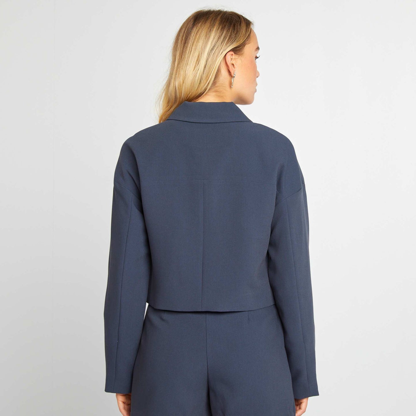 Veste zippée à poches plaquées BLEU MARINE