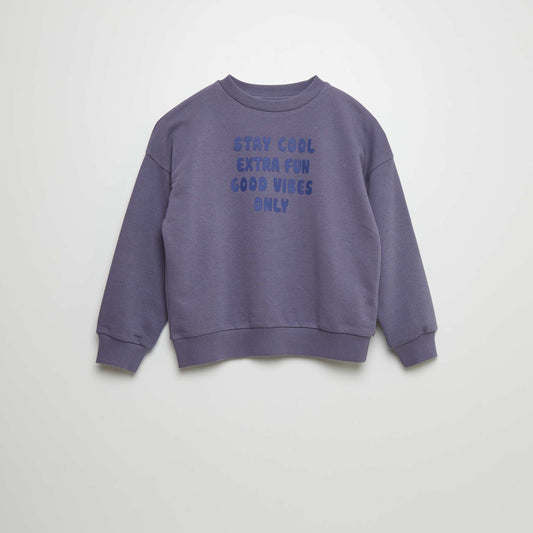 Sweat à col rond avec inscription VIOLET