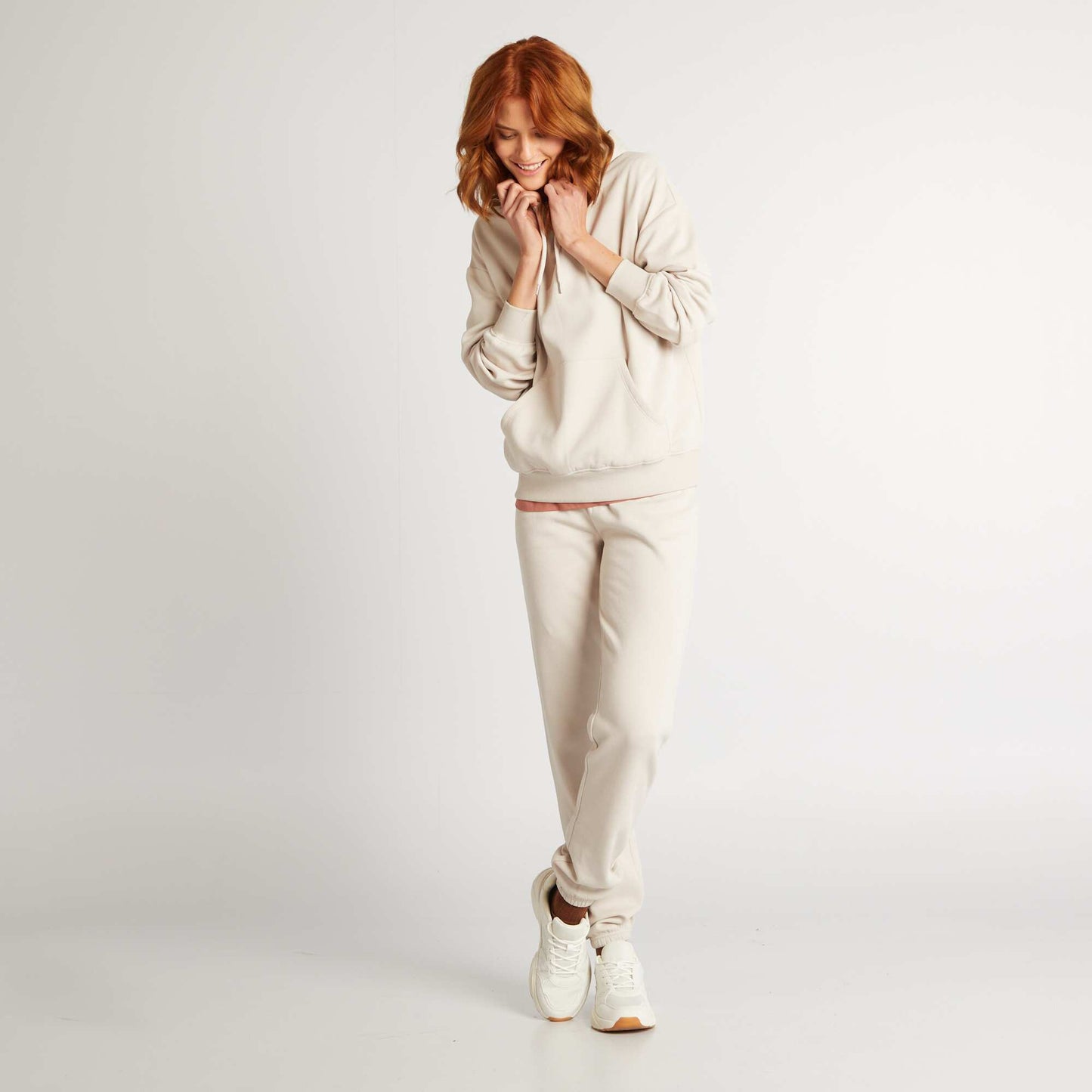 Pantalon de jogging basique en molleton BEIGE
