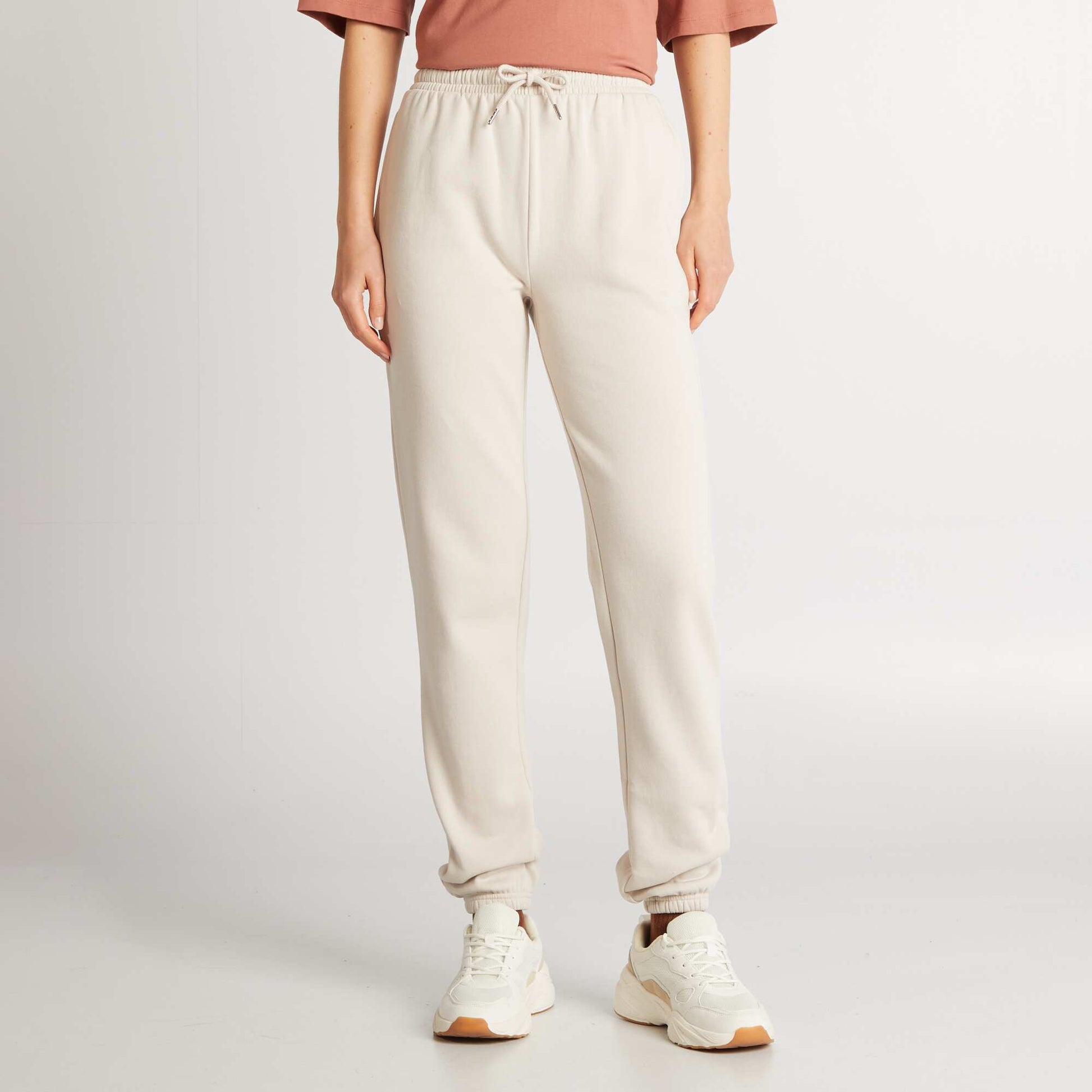 Pantalon de jogging basique en molleton BEIGE