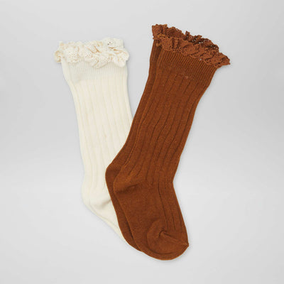 Lot de 2 paires de chaussettes Marron