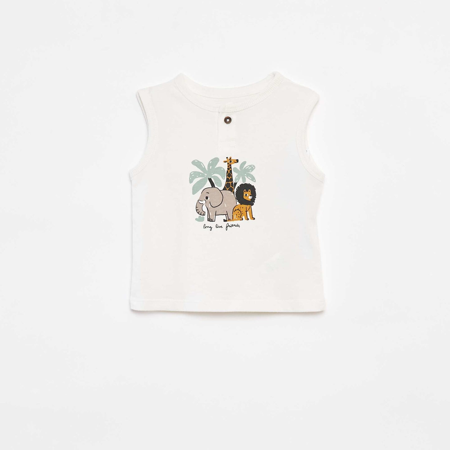 Ensemble t-shirt sans manches + short - 2 pièces BLANC