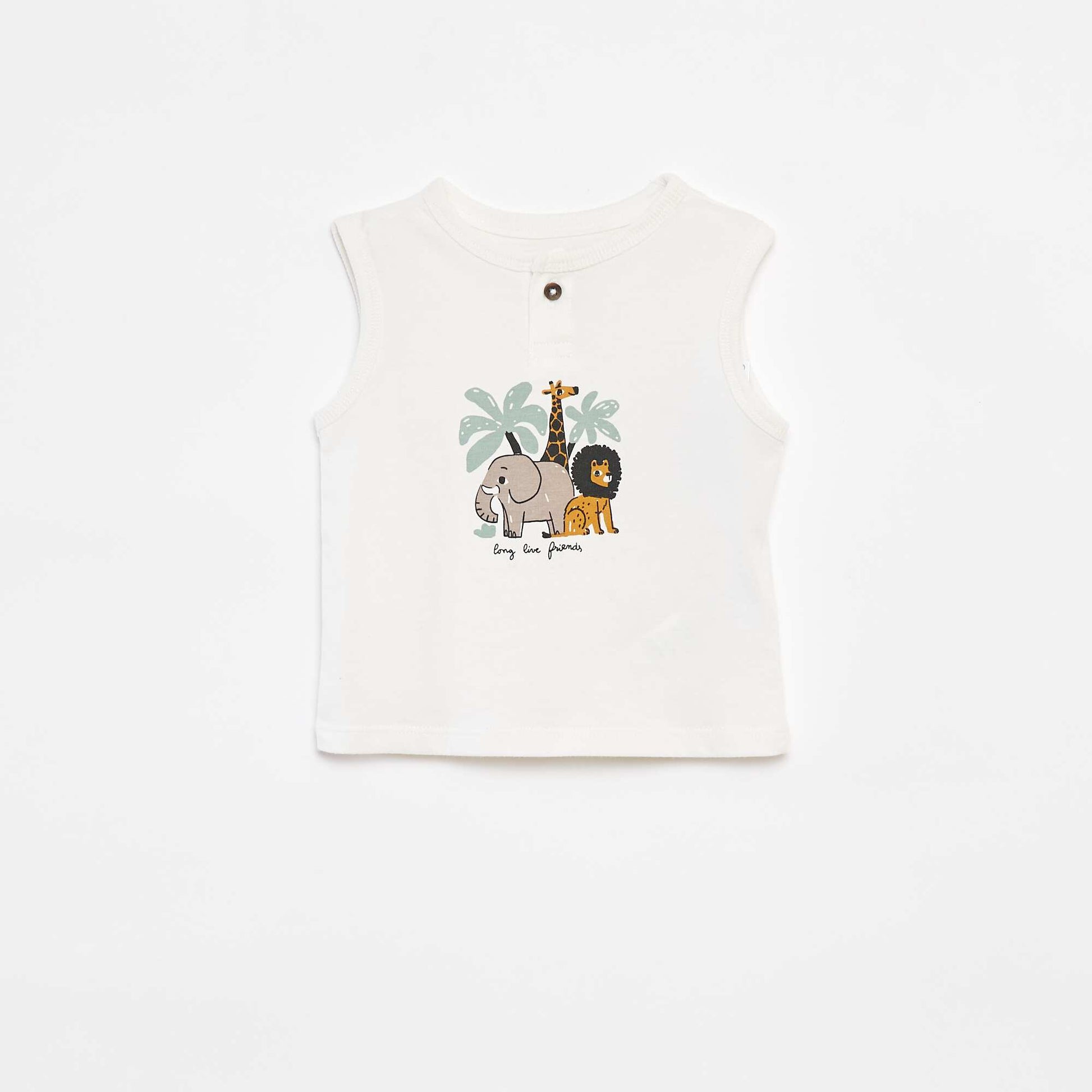 Ensemble t-shirt sans manches + short - 2 pièces BLANC