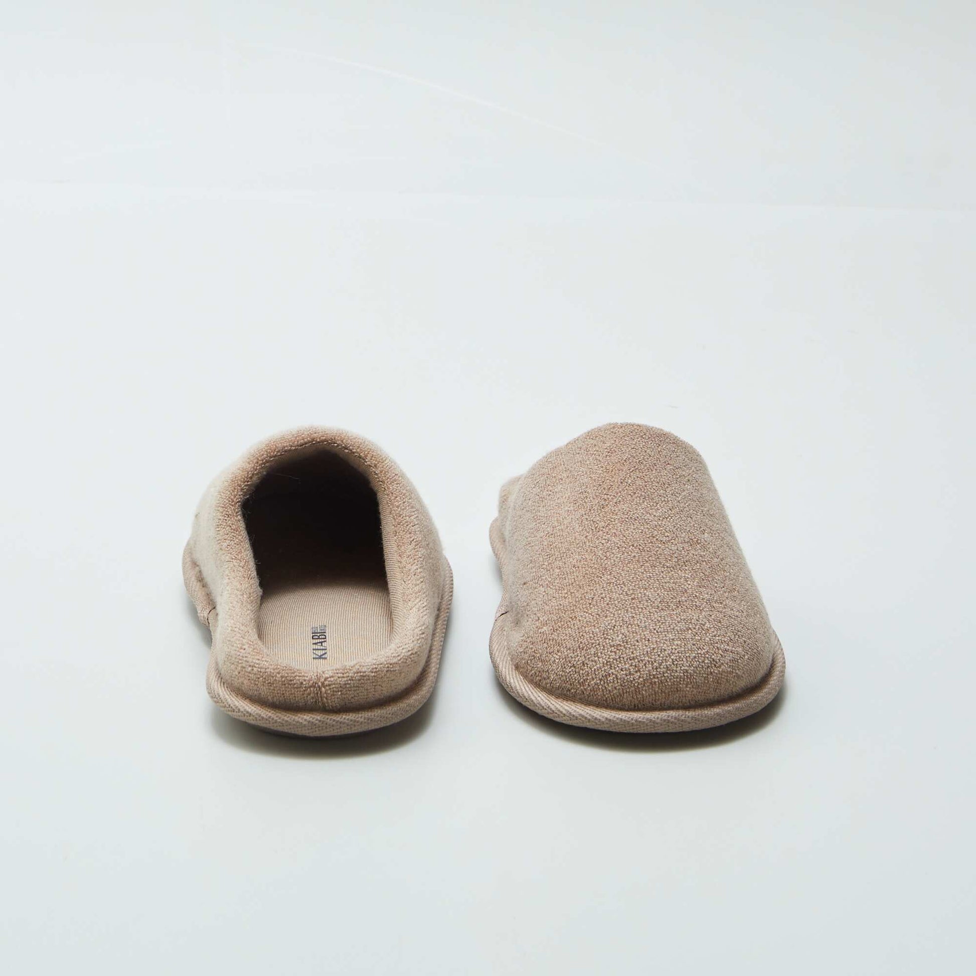Chaussons mules en maille bouclette BEIGE