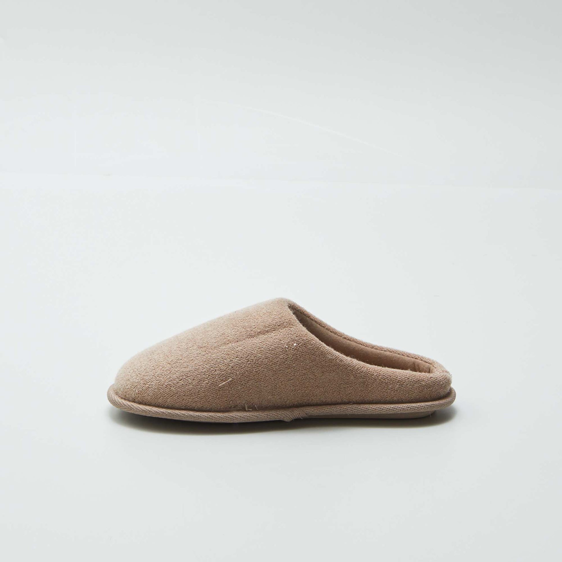 Chaussons mules en maille bouclette BEIGE
