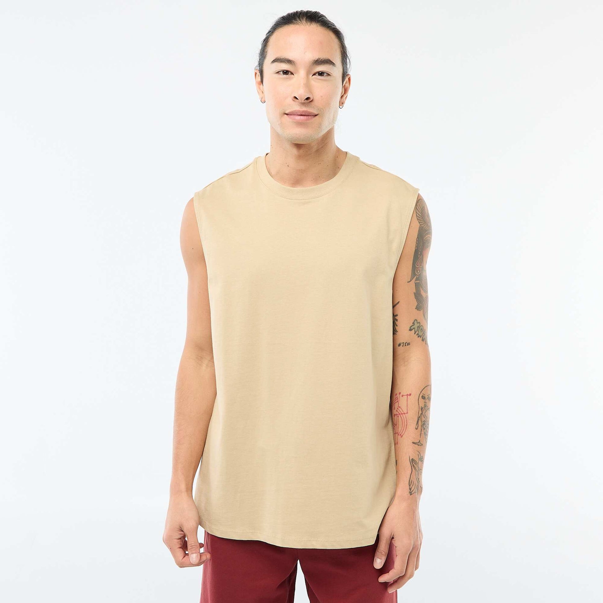 Débardeur en coton BEIGE