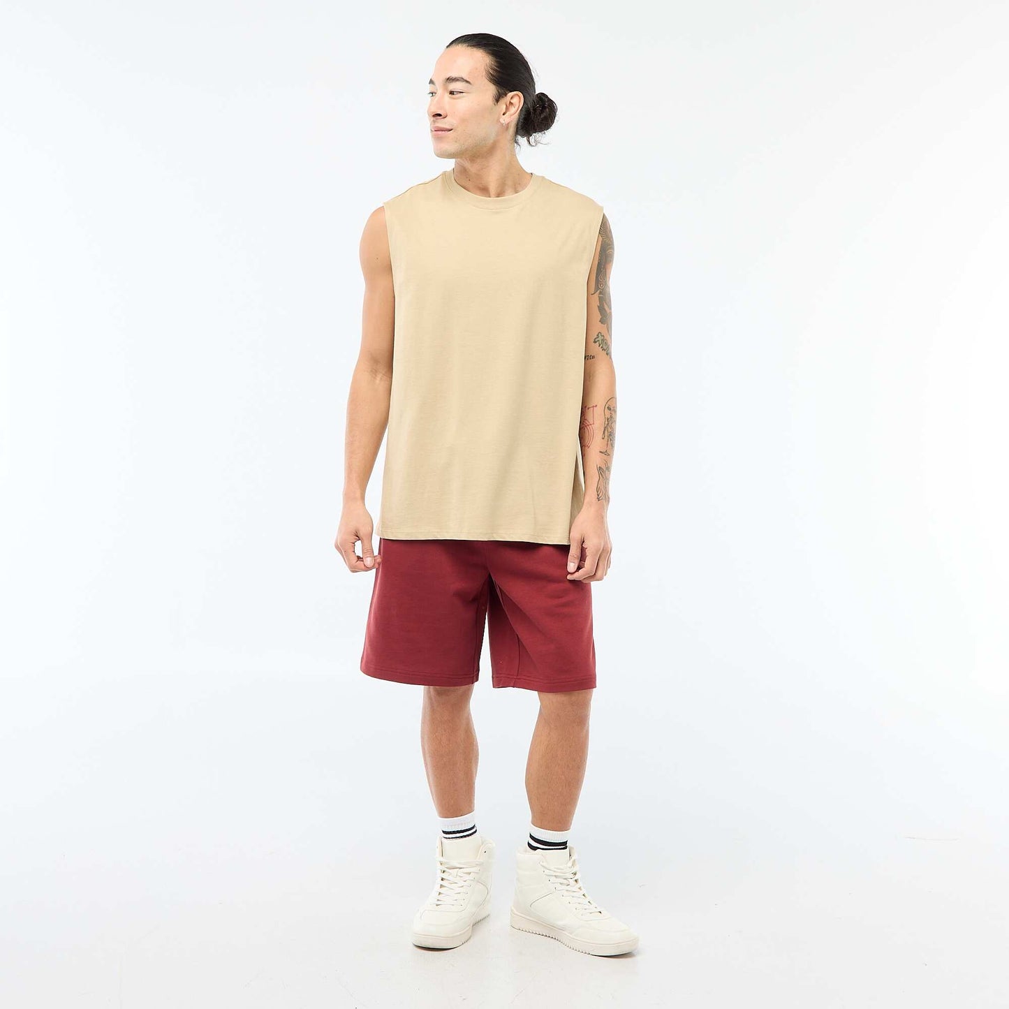 Débardeur en coton BEIGE